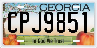 GA license plate CPJ9851
