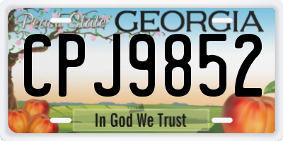 GA license plate CPJ9852