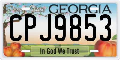 GA license plate CPJ9853