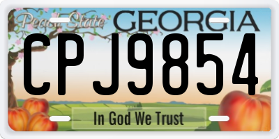 GA license plate CPJ9854