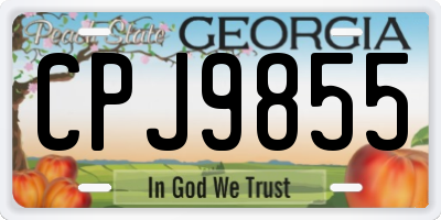 GA license plate CPJ9855