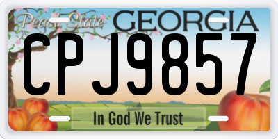 GA license plate CPJ9857
