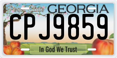 GA license plate CPJ9859
