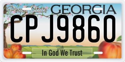 GA license plate CPJ9860