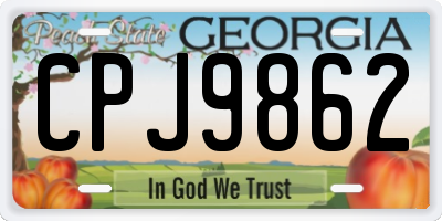 GA license plate CPJ9862