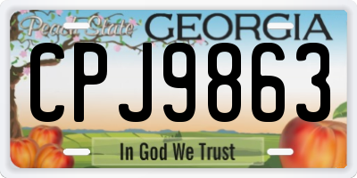 GA license plate CPJ9863