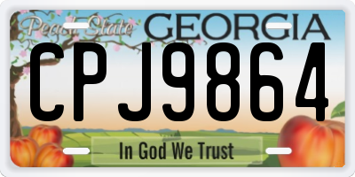 GA license plate CPJ9864