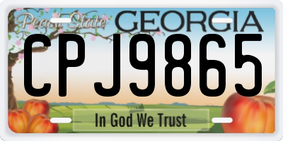 GA license plate CPJ9865