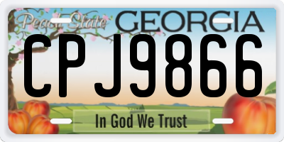 GA license plate CPJ9866