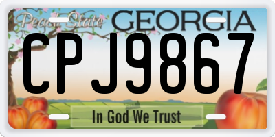 GA license plate CPJ9867