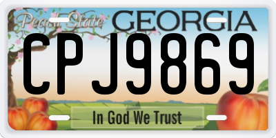 GA license plate CPJ9869