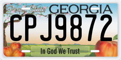 GA license plate CPJ9872