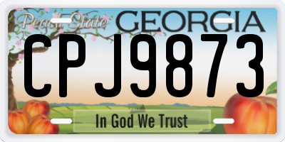 GA license plate CPJ9873