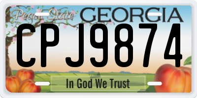 GA license plate CPJ9874