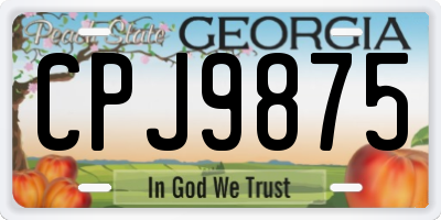 GA license plate CPJ9875