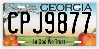 GA license plate CPJ9877