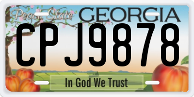 GA license plate CPJ9878