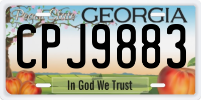 GA license plate CPJ9883