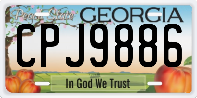 GA license plate CPJ9886