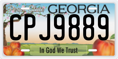 GA license plate CPJ9889