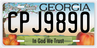 GA license plate CPJ9890