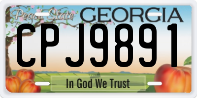 GA license plate CPJ9891