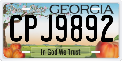 GA license plate CPJ9892