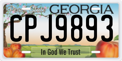 GA license plate CPJ9893
