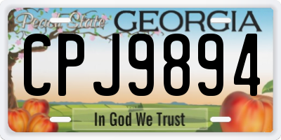 GA license plate CPJ9894