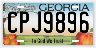 GA license plate CPJ9896