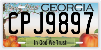 GA license plate CPJ9897