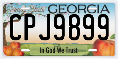 GA license plate CPJ9899