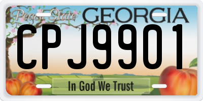 GA license plate CPJ9901