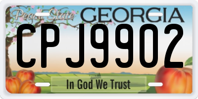 GA license plate CPJ9902