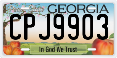 GA license plate CPJ9903