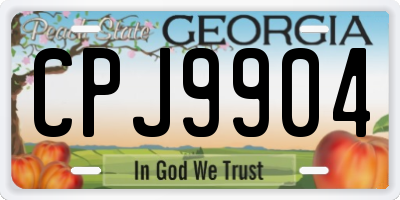 GA license plate CPJ9904