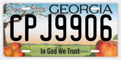 GA license plate CPJ9906