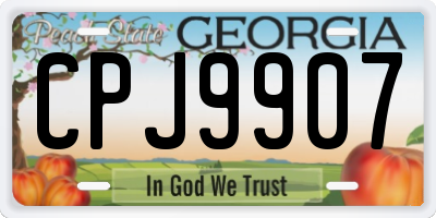 GA license plate CPJ9907