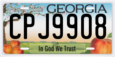 GA license plate CPJ9908
