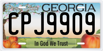 GA license plate CPJ9909