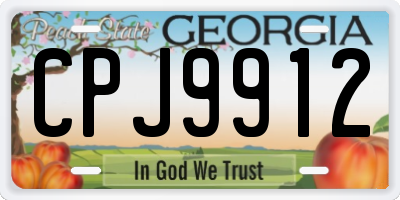 GA license plate CPJ9912