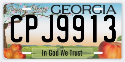 GA license plate CPJ9913