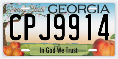 GA license plate CPJ9914