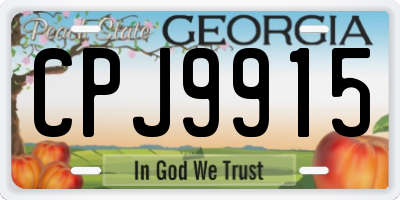 GA license plate CPJ9915