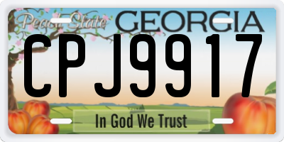 GA license plate CPJ9917