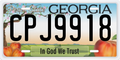 GA license plate CPJ9918