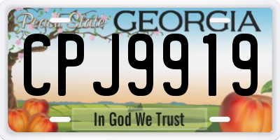 GA license plate CPJ9919