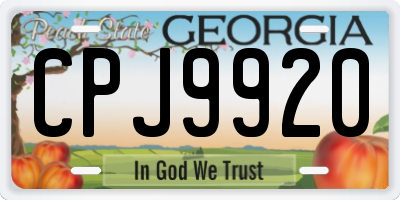GA license plate CPJ9920