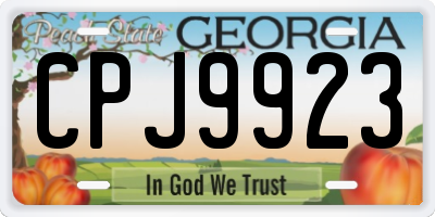 GA license plate CPJ9923