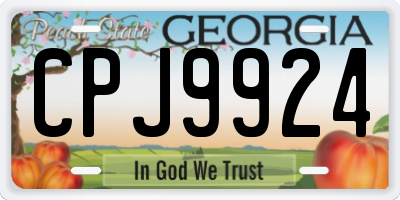 GA license plate CPJ9924
